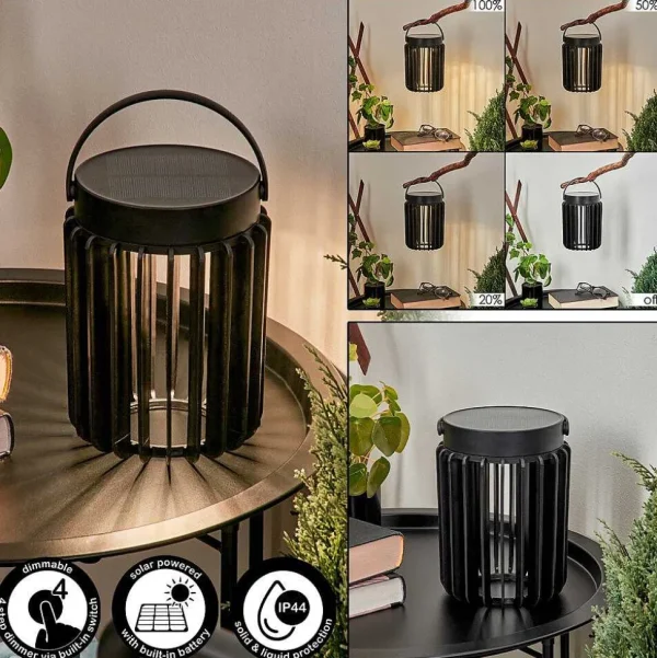 hofstein Lampes Rechargeables Et Lampes À Piles>Lampe Solaires Rossina Led Noir, 1 Lumiere