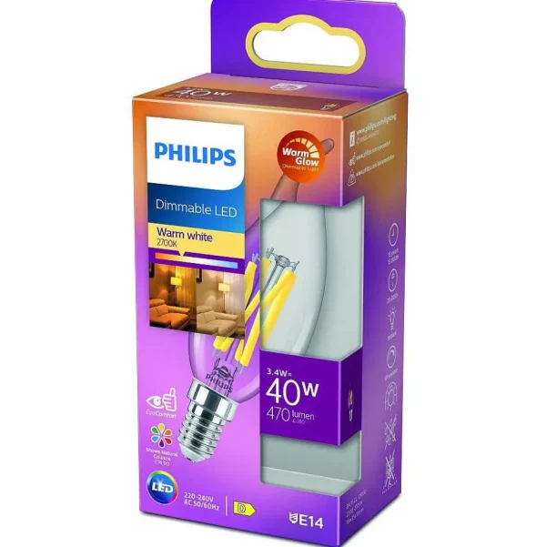 Luminaires Philips Ampoules E14>Led E14 3,4 Watt 2200-2700 Kelvin 475 Lumen Philips