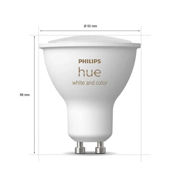 Luminaires Philips Ampoules Led>Led Gu10 4,3 Watt 2000 - 6500 Kelvin 230 Lumen Philips Hue White & Color Ambiance