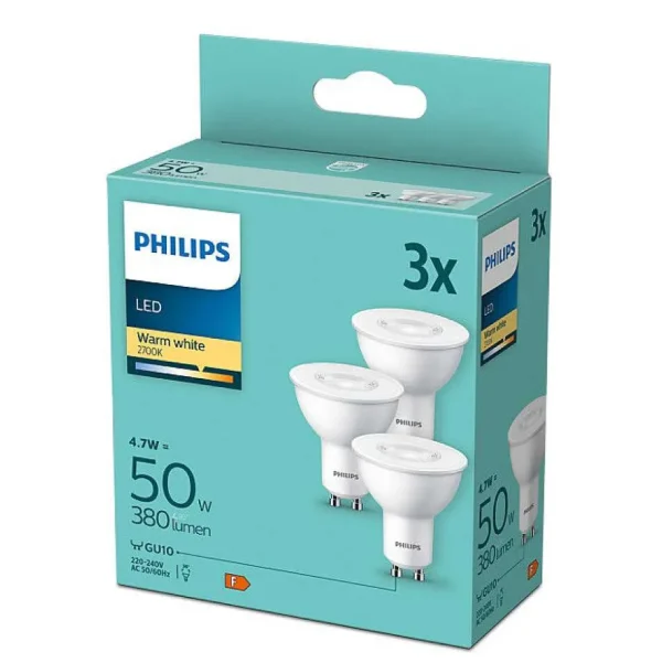 Luminaires Philips Ampoules Led>Led Gu10 4,7 Watt 2700 Kelvin 400 Lumen Philips