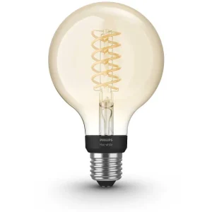 Luminaires Philips Ampoules Led>Led White Filament Globe E27 7 Watt 2100 Kelvin 600 Lumen Philips Hue