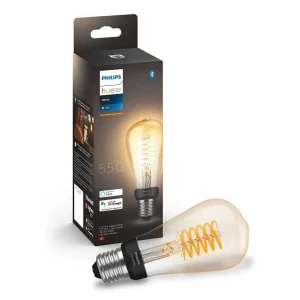 Luminaires Philips Ampoules Led>Led White Filament St64 E27 7 Watt 2100 Kelvin 600 Lumen Philips Hue