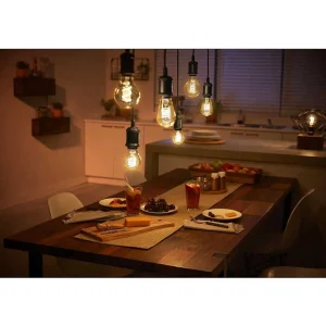 Luminaires Philips Ampoules Led>Led White Filament St64 E27 7 Watt 2100 Kelvin 600 Lumen Philips Hue