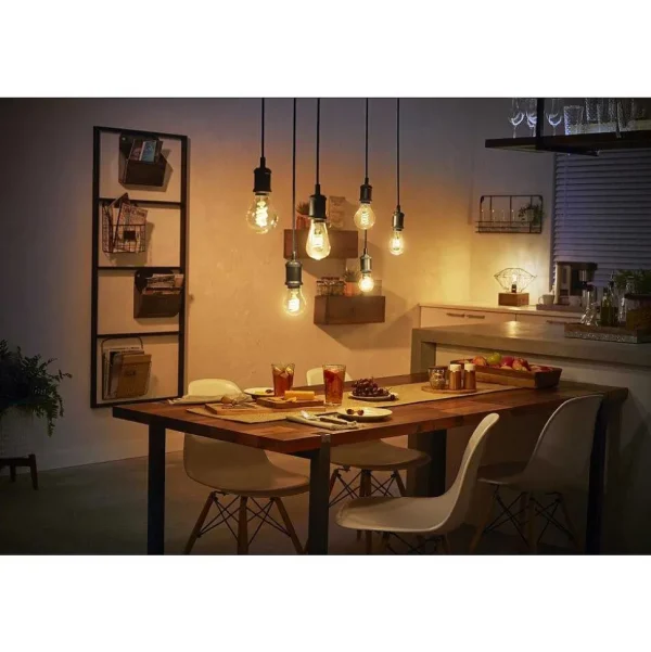 Luminaires Philips Ampoules Led>Led White Filament St64 E27 7 Watt 2100 Kelvin 600 Lumen Philips Hue