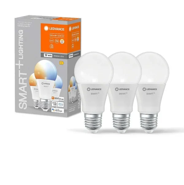 Luminaires Ledvance Ampoules Led>Ledvance Smart+ Wifi Lot De 3 Led E27 9,5 Watt 2700-6500 Kelvin 1055 Lumen