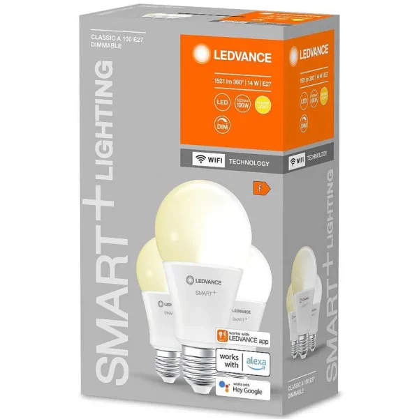 Luminaires Ledvance Ampoules Led>Ledvance Smart+ Wifi Lot De 3 Led E27 14 Watt 2700 Kelvin 1521 Lumen