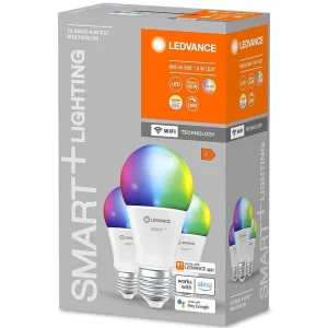 Luminaires Ledvance Ampoules Led>Ledvance Smart+ Wifi Lot De 3 Led E27 9 Watt 2700-6500 Kelvin 806 Lumen