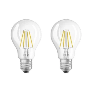 Luminaires Osram Ampoules Filament>Lot De 2 Osram Led E27 4 Watt 2700 Kelvin 470 Lumen