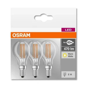 Luminaires Osram Ampoules Filament>Lot De 3 Osram Led E14 4,5 Watt 2700 Kelvin 470 Lumen