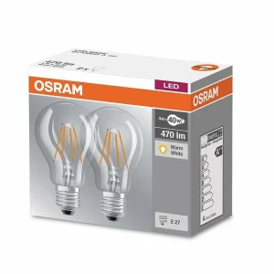 Luminaires Osram Ampoules Filament>Lot De 2 Osram Led E27 4 Watt 2700 Kelvin 470 Lumen