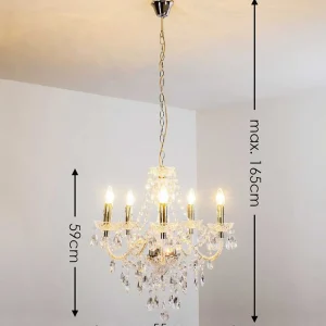 hofstein Lustres>Lustre A 5 Lampes Transparent, 5 Lumieres