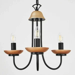 hofstein Lustres>Lustre Cassague Noir, 3 Lumieres