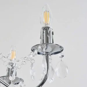 hofstein Lustres>Lustre Cheop Chrome, Transparent, 5 Lumieres