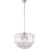 Luminaires Globo Lighting Lustres>Lustre Globo Chrome, Clair, 4 Lumieres