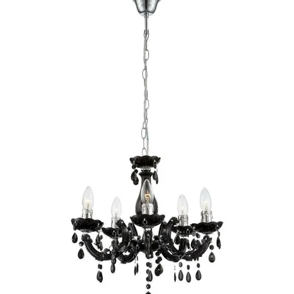 Luminaires Globo Lighting Lustres>Lustre Globo Cuimbra Ii Noir, 5 Lumieres