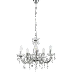 Luminaires Globo Lighting Lustres>Lustre Globo Cuimbra Ii Transparent, 5 Lumieres