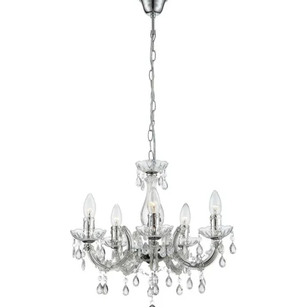 Luminaires Globo Lighting Lustres>Lustre Globo Cuimbra Ii Transparent, 5 Lumieres