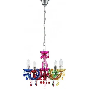 Luminaires Globo Lighting Lustres>Lustre Globo Multicolore, 5 Lumieres