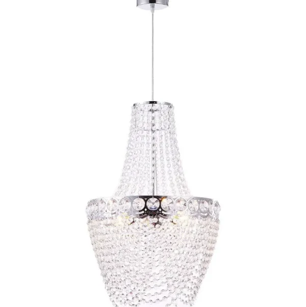 Luminaires Globo Lighting Lustres>Lustre Globo Stromboli Chrome, Clair, 3 Lumieres