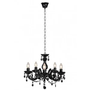 Luminaires Lucide Lustres>Lustre Lucide Arabesque Noir, 5 Lumieres