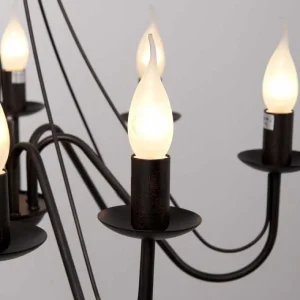 Luminaires Lucide Lustres>Lustre Lucide Corona Rouille, Noir, 8 Lumieres