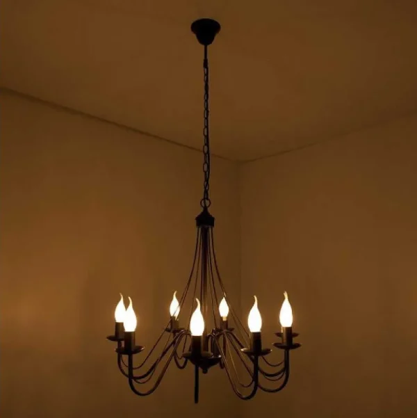 Luminaires Lucide Lustres>Lustre Lucide Corona Rouille, Noir, 8 Lumieres