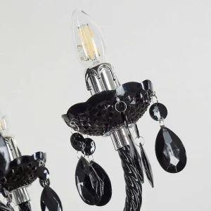 hofstein Lustres>Lustre Malmback Chrome, Noir, 6 Lumieres