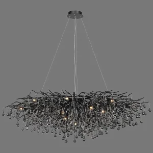 Luminaires Paul Neuhaus Lustres>Lustre Paul Neuhaus Icicle Noir, 15 Lumieres