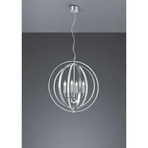 Luminaires Trio Lustres>Lustre Trio Candela Aluminium, 4 Lumieres