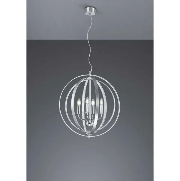 Luminaires Trio Lustres>Lustre Trio Candela Aluminium, 4 Lumieres