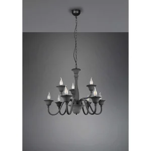 Luminaires Trio Lustres>Lustre Trio Elsa Anthracite, 9 Lumieres