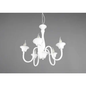 Luminaires Trio Lustres>Lustre Trio Elsa Blanc, 5 Lumieres