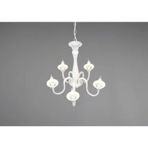 Luminaires Trio Lustres>Lustre Trio Elsa Blanc, 5 Lumieres