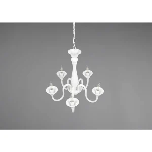 Luminaires Trio Lustres>Lustre Trio Elsa Blanc, 5 Lumieres