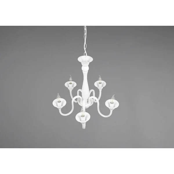 Luminaires Trio Lustres>Lustre Trio Elsa Blanc, 5 Lumieres