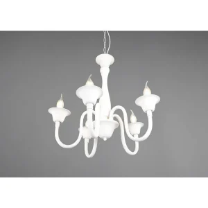 Luminaires Trio Lustres>Lustre Trio Elsa Blanc, 5 Lumieres