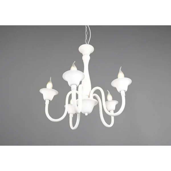 Luminaires Trio Lustres>Lustre Trio Elsa Blanc, 5 Lumieres