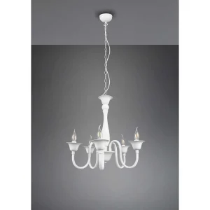 Luminaires Trio Lustres>Lustre Trio Elsa Blanc, 5 Lumieres