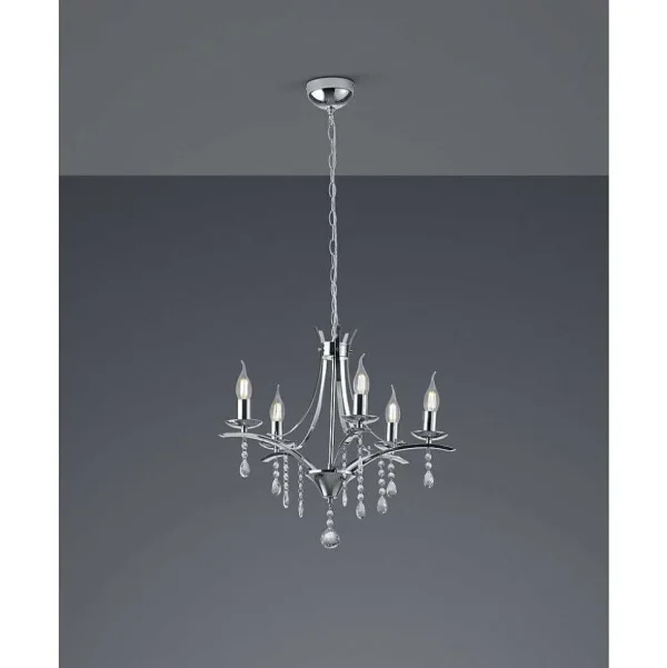 Luminaires Trio Lustres>Lustre Trio Leuchten Lucerna Chrome, 5 Lumieres