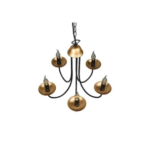 Luminaires Trio Lustres>Lustre Trio Livia Noir, 5 Lumieres