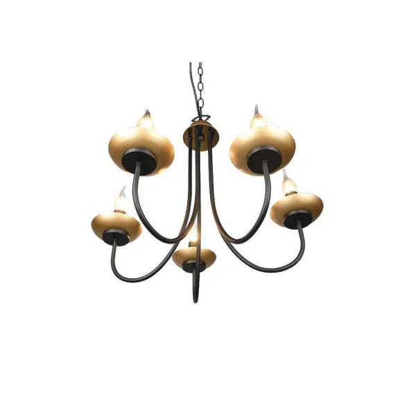 Luminaires Trio Lustres>Lustre Trio Livia Noir, 5 Lumieres