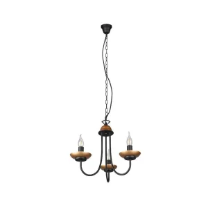 Luminaires Trio Lustres>Lustre Trio Livia Noir, 3 Lumieres