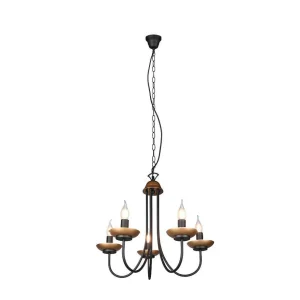 Luminaires Trio Lustres>Lustre Trio Livia Noir, 5 Lumieres