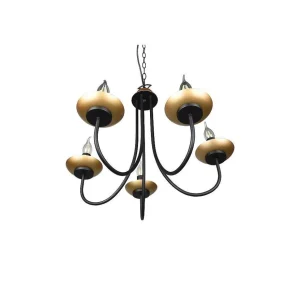 Luminaires Trio Lustres>Lustre Trio Livia Noir, 5 Lumieres