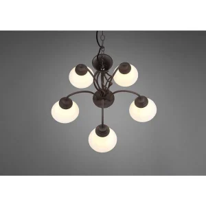 Luminaires Trio Lustres>Lustre Trio-Leuchten Rustica Rouille, 5 Lumieres