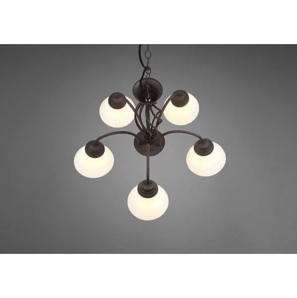 Luminaires Trio Lustres>Lustre Trio-Leuchten Rustica Rouille, 5 Lumieres