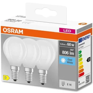 Luminaires Osram Ampoules Led>Osram Classic P Lot De 3 Led E14 5,5 Watt 4000 Kelvin 806 Lumen