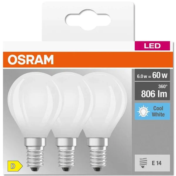 Luminaires Osram Ampoules Led>Osram Classic P Lot De 3 Led E14 5,5 Watt 4000 Kelvin 806 Lumen