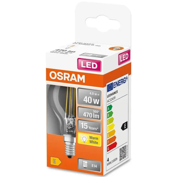 Luminaires Osram Ampoules Led>Osram Led E14 4 Watt 2700 Kelvin 470 Lumen