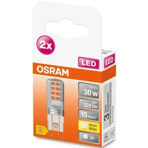 Luminaires Osram Ampoules G9>Osram Led Pin Lot De 2 G9 2,6 Watt 2700 Kelvin 320 Lumen